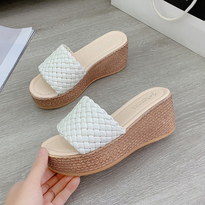 Papuci casual dama din imitatie de piele cu platforma