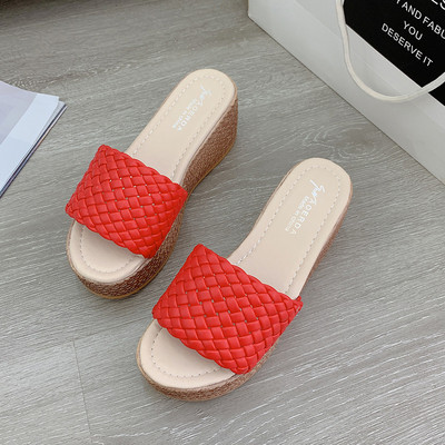 Papuci casual dama din imitatie de piele cu platforma