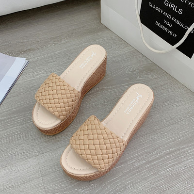 Papuci casual dama din imitatie de piele cu platforma