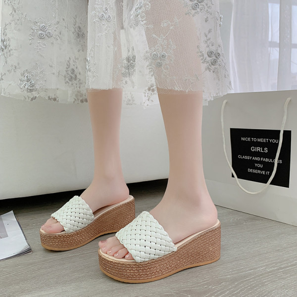 Papuci casual dama din imitatie de piele cu platforma