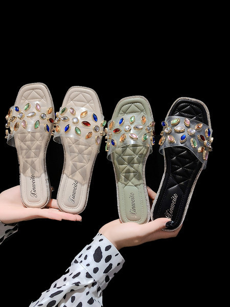 Ženske papuče sa kamenčićima u boji pogodne za ljeto