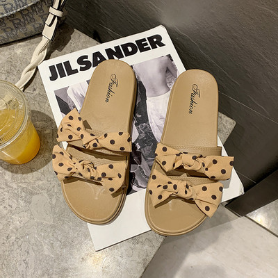 Καθημερινές γυναικείες παντόφλες  με κορδέλες