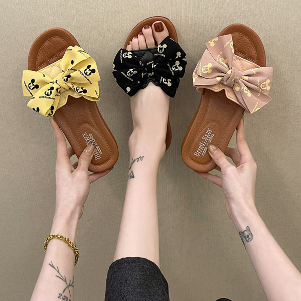 Papuci de dama actuali cu panglica colorata