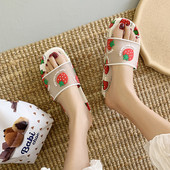 Papuci de damă colorați cu aplicație și talpă plată