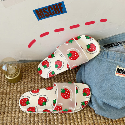 Papuci de damă colorați cu aplicație și talpă plată