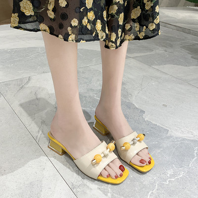 Ženske papuče sa petom debljine 4 cm