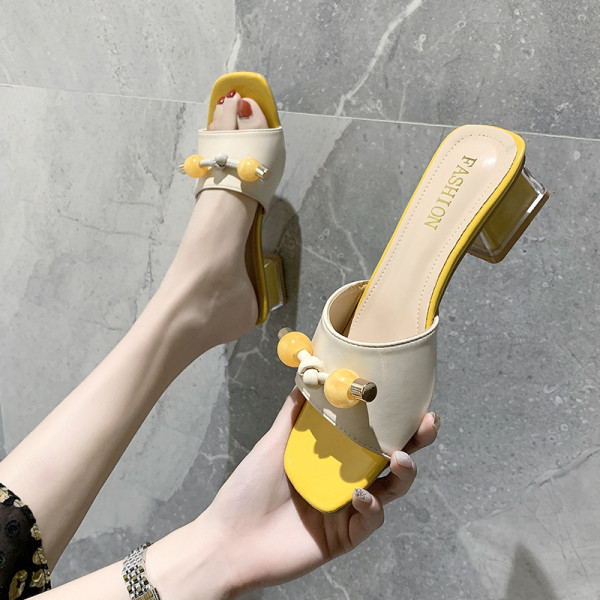 Ženske papuče sa petom debljine 4 cm