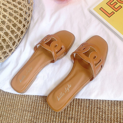 Papuci casual cu talpa plata din piele ecologica