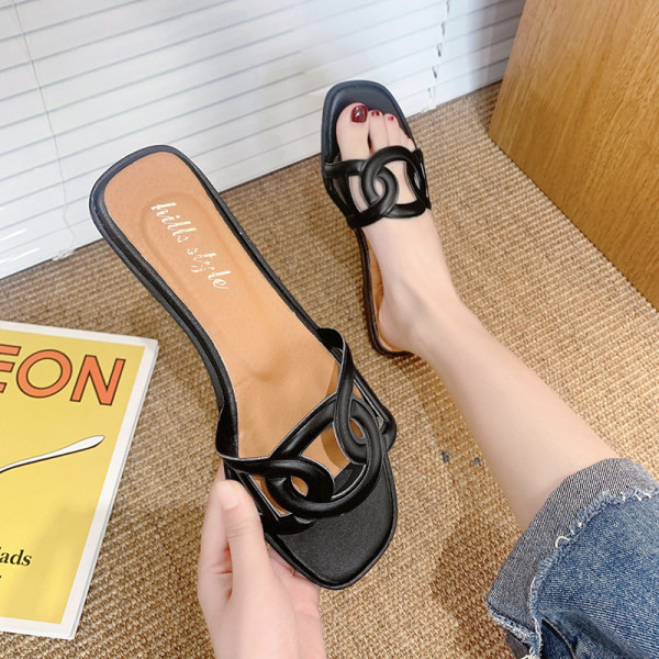 Papuci casual cu talpa plata din piele ecologica