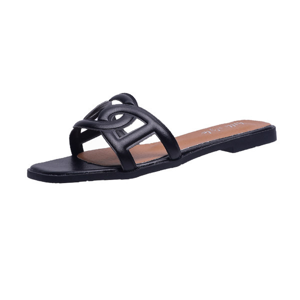 Papuci casual cu talpa plata din piele ecologica