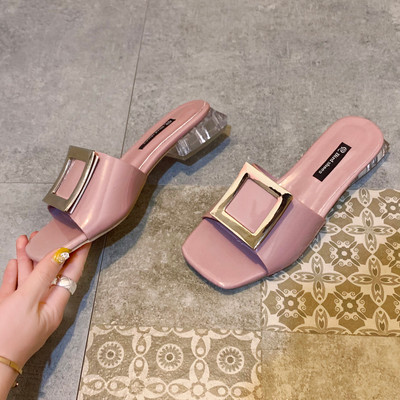 Papuci casual cu catarama metalica