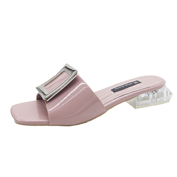 Papuci casual cu catarama metalica