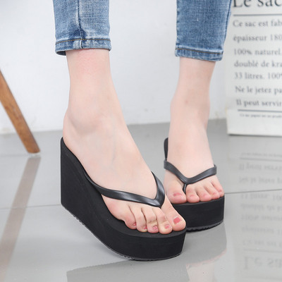 Ženske papuče s platformom 10 cm - kroz prste