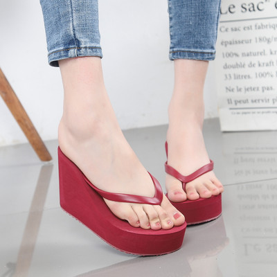 Ženske papuče s platformom 10 cm - kroz prste