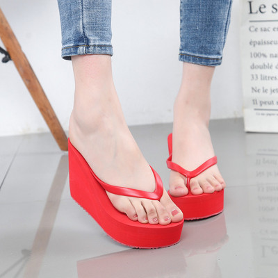 Ženske papuče s platformom 10 cm - kroz prste