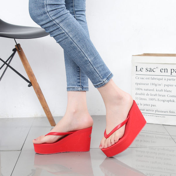 Ženske papuče s platformom 10 cm - kroz prste