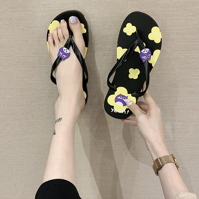 Γυναικείες καουτσούκ παντόφλες παραλίας με απλικέ