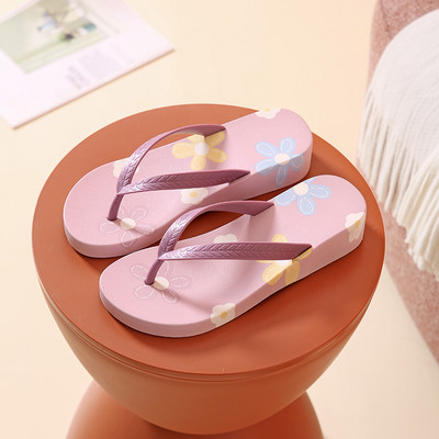 Șlapi de damă cu talpă anti-alunecare și bretele subțiri