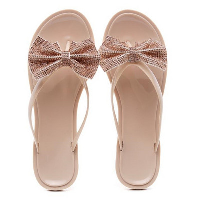 Ženske silikonske papuče s trakom i kamenčićima