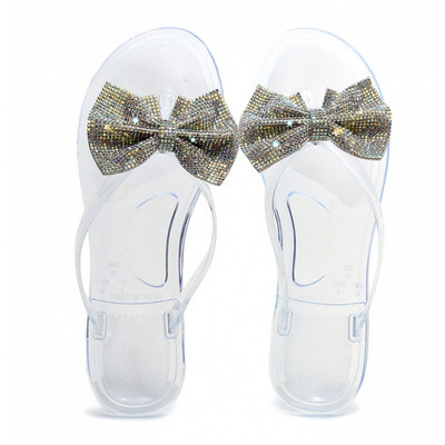 Ženske silikonske papuče s trakom i kamenčićima