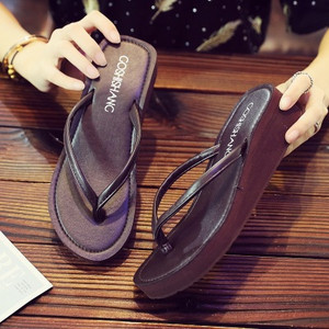 Papuci casual dama intre degete cu talpa inalta