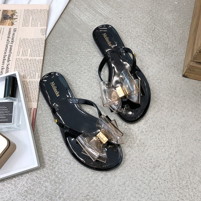 Γυναικείες casual παντόφλες μεταξύ των ποδιών με τρισδιάστατα στοιχεία λουλούδια και κορδέλα