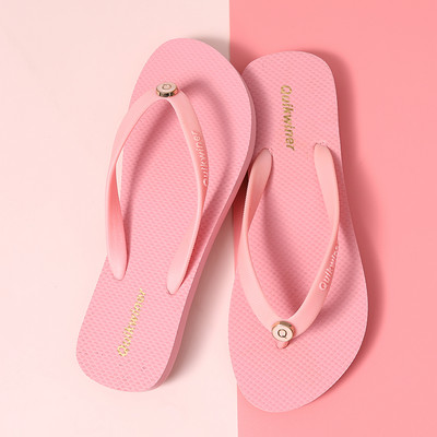 Casual καουτσούκ σαγιονάρες με μεταλλική διακόσμηση