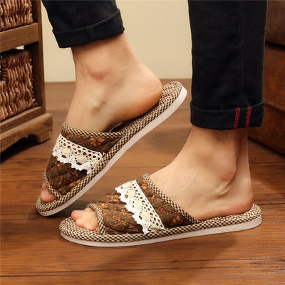 Papuci de damă colorați cu talpă plată