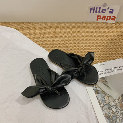 Model nou de papuci casual din piele prin deget pentru femei