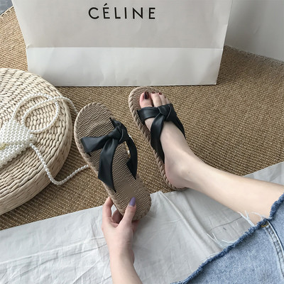 Papuci casual dama cu bretele impletite - talpa plata