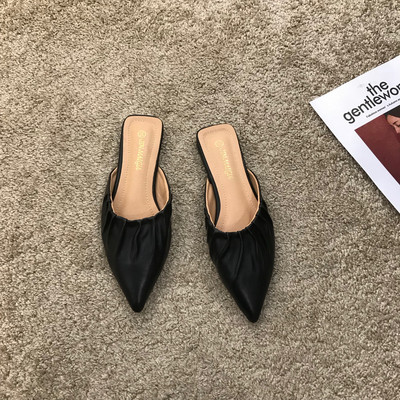 Γυναικείες μυτερές έκο δερμάτινες παντόφλες