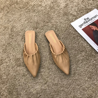 Γυναικείες μυτερές έκο δερμάτινες παντόφλες