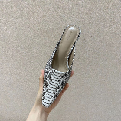 Papuci de dama moderni din piele cu toc 4 cm