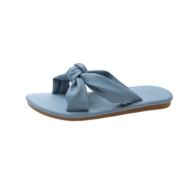 Γυναικείες παντόφλες με σταυρωτά λουριά από οικολογικό σουέτ