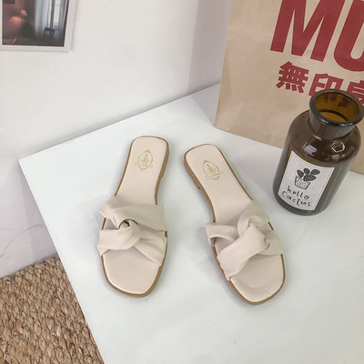 Papuci casual pentru femei cu bretele incrucisate din piele ecologica