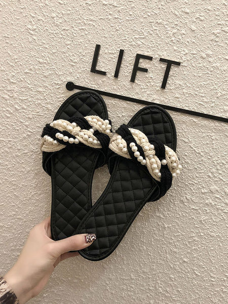 Novi model ženskih papuča - sa ravnim đonom i perlicama