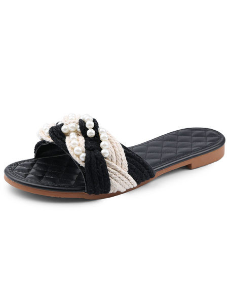 Novi model ženskih papuča - sa ravnim đonom i perlicama