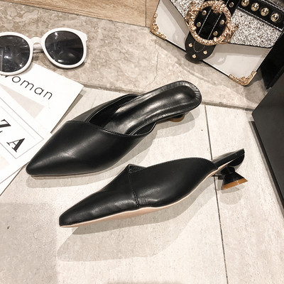 Νέο μοντέλο παντόφλες casual γυναίκες από έκο  δέρμα με τακούνι