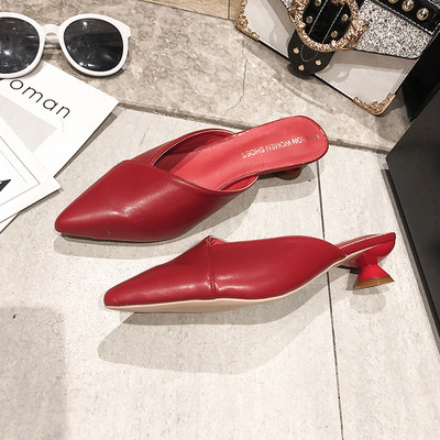 Νέο μοντέλο παντόφλες casual γυναίκες από έκο  δέρμα με τακούνι