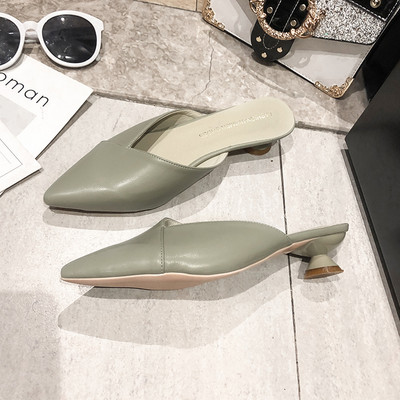 Νέο μοντέλο παντόφλες casual γυναίκες από έκο  δέρμα με τακούνι