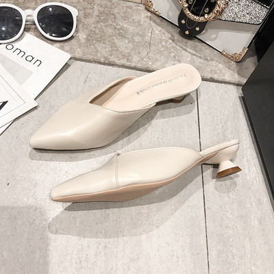 Νέο μοντέλο παντόφλες casual γυναίκες από έκο  δέρμα με τακούνι