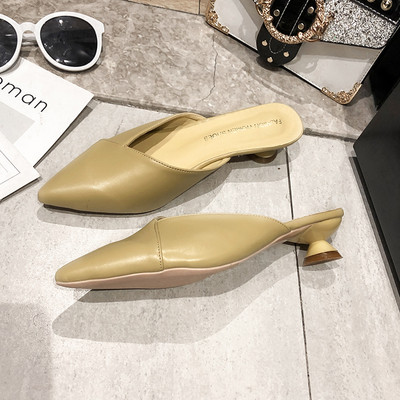 Νέο μοντέλο παντόφλες casual γυναίκες από έκο  δέρμα με τακούνι