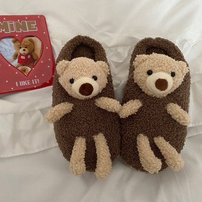 Pune ženske papuče sa 3D medvjedićem