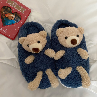 Pune ženske papuče sa 3D medvjedićem