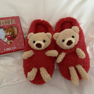 Pune ženske papuče sa 3D medvjedićem