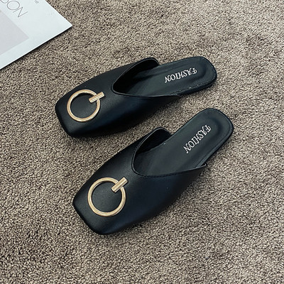 Ženske casual papuče s metalnim elementom u bijeloj, crnoj i smeđoj boji