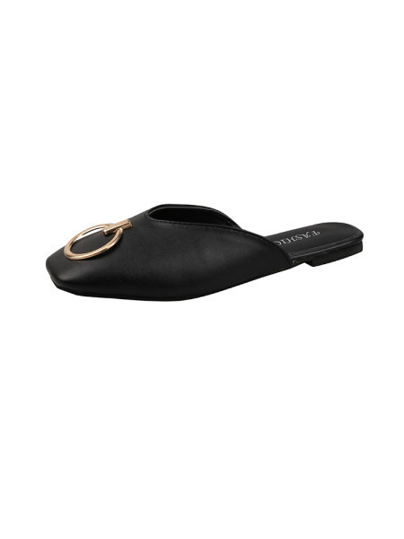 Ženske casual papuče s metalnim elementom u bijeloj, crnoj i smeđoj boji