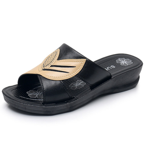 Ženske kožne ljetne papuče s vezom