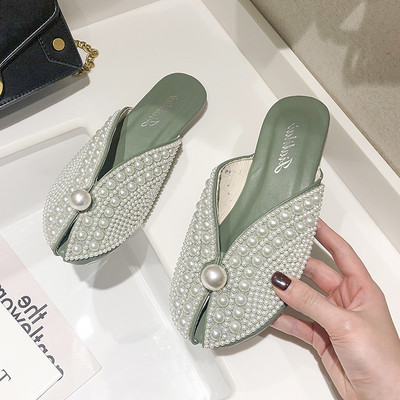 Νέο μοντέλο γυναικείες κλειστές παντόφλες μεπέρλες σε διάφορα χρώματα