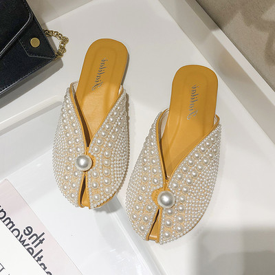 Νέο μοντέλο γυναικείες κλειστές παντόφλες μεπέρλες σε διάφορα χρώματα